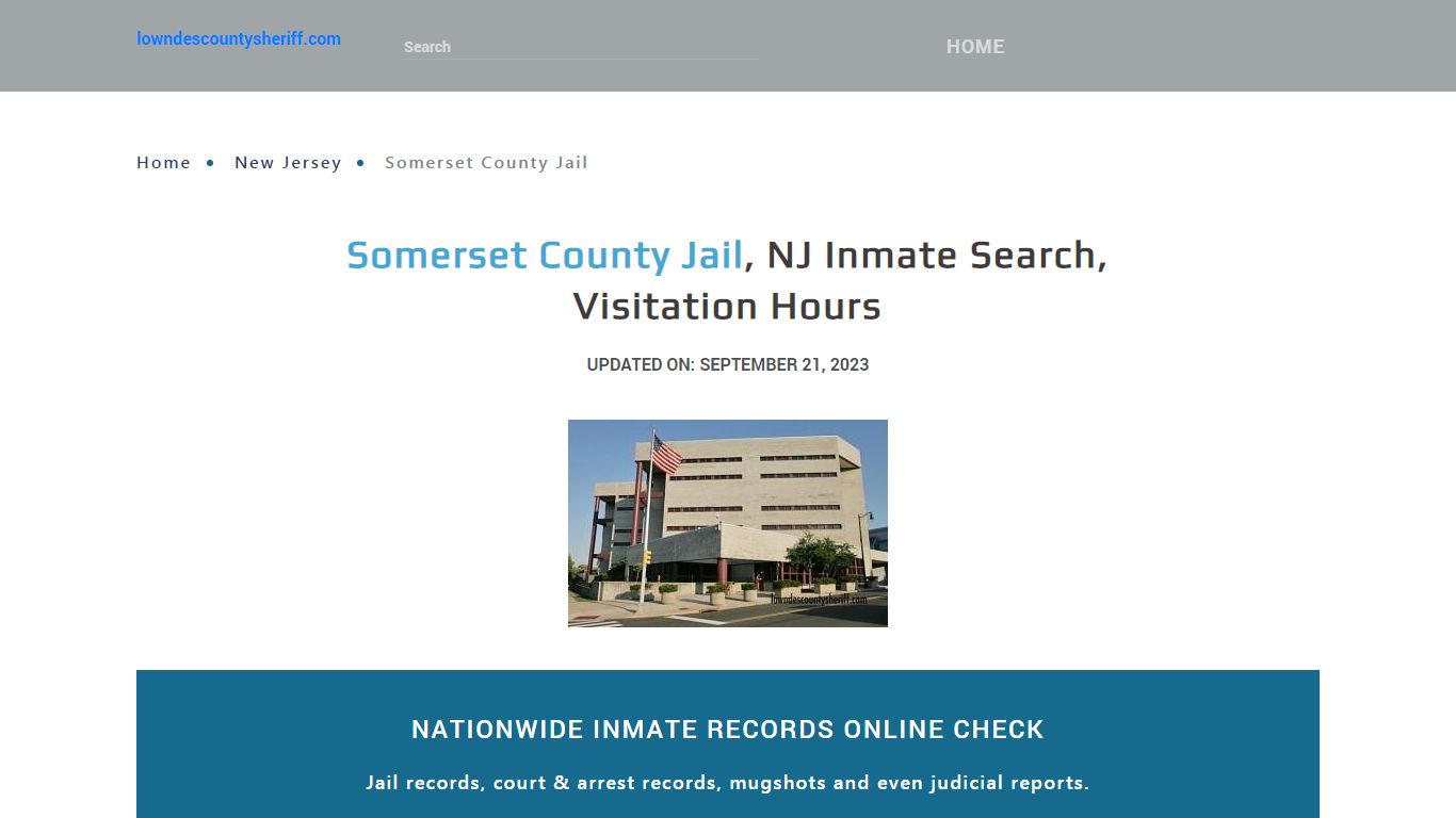 Somerset County Jail, NJ Inmate Search, Visitation Hours